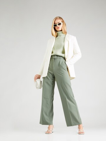 VILA Wide leg Trousers with creases 'MARINA' in Green