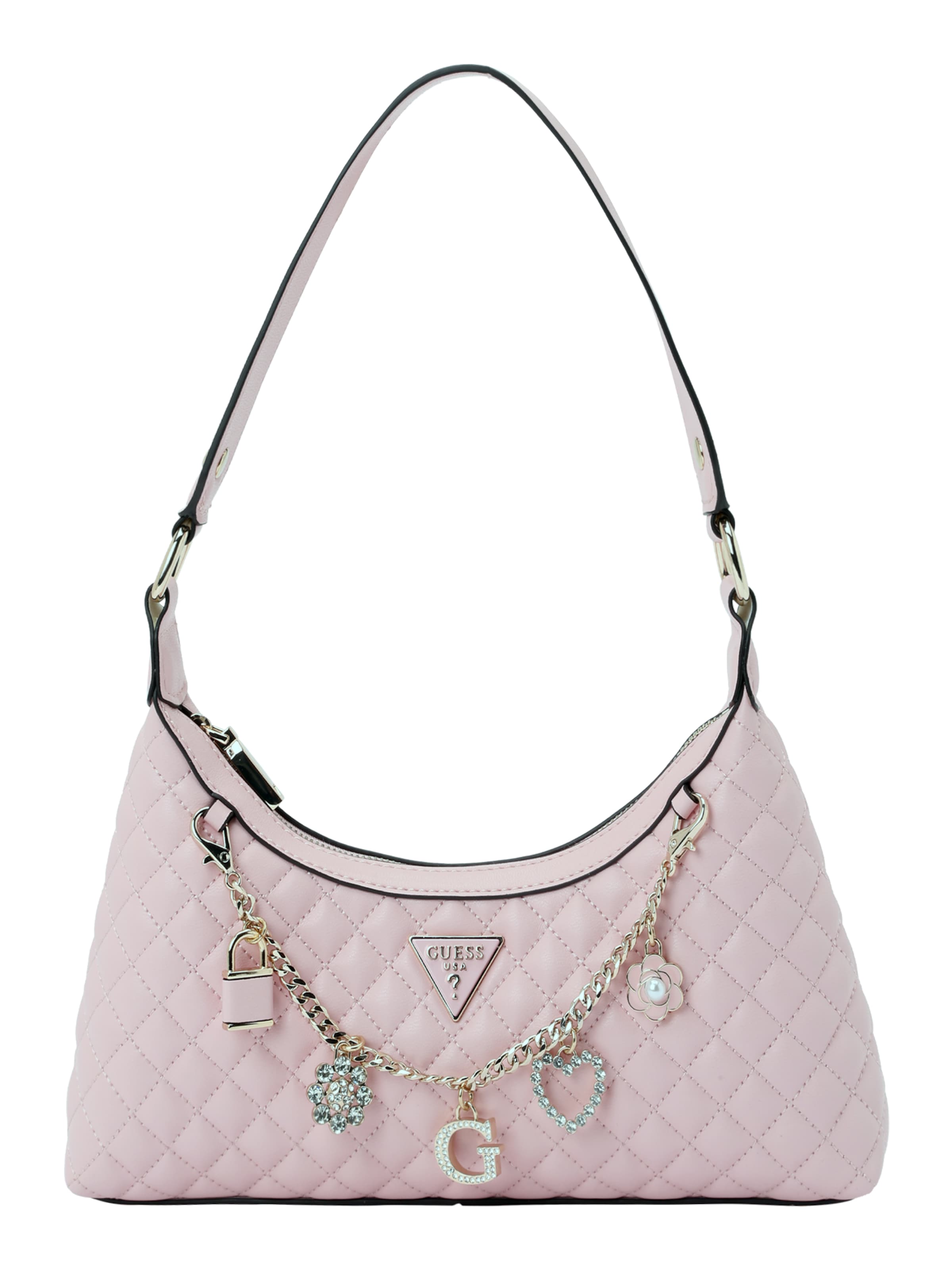 GUESS Чанта за през рамо 'EVERLEE TOP ZIP SHOULDER BAG' в розово: отпред