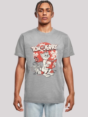 F4NT4STIC Shirt 'Tom und Jerry Rocket Prank' in Grey: front