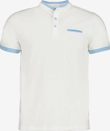 Lavard Polo Shirt mit Stehkragen aus hochwertiger Lacosta Baumwolle in Weiß: front
