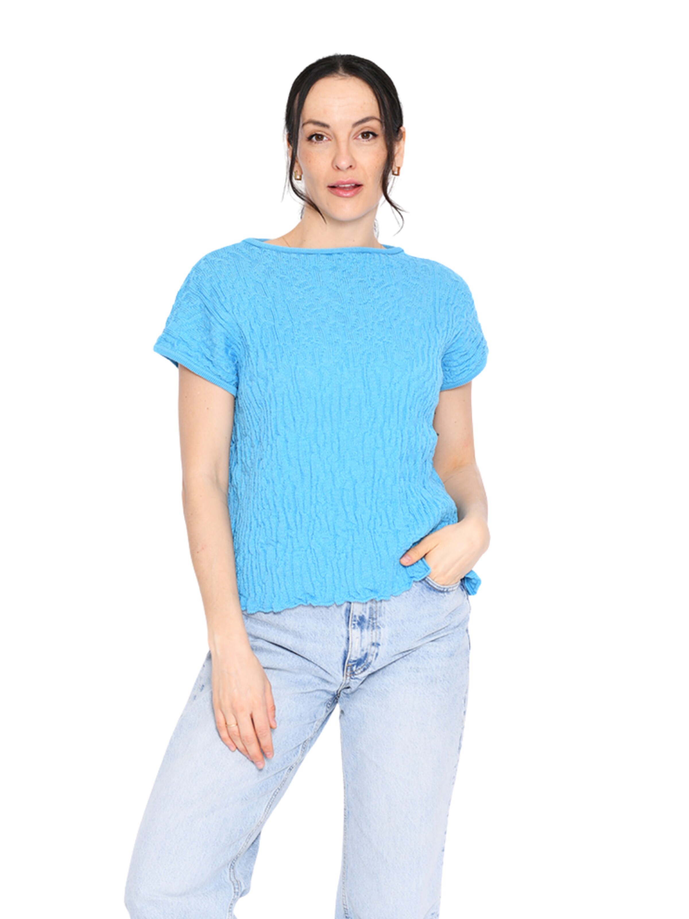 Süel knitwear Sticktop 'Wrinkled Texture'‌‌‌‌ in Blau
