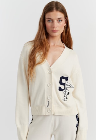 Cardigan 'Snoopy Varsity' Chinti & Parker en beige : devant