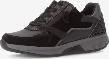 Gabor Rollingsoft Lace-Up Shoes in Black: front