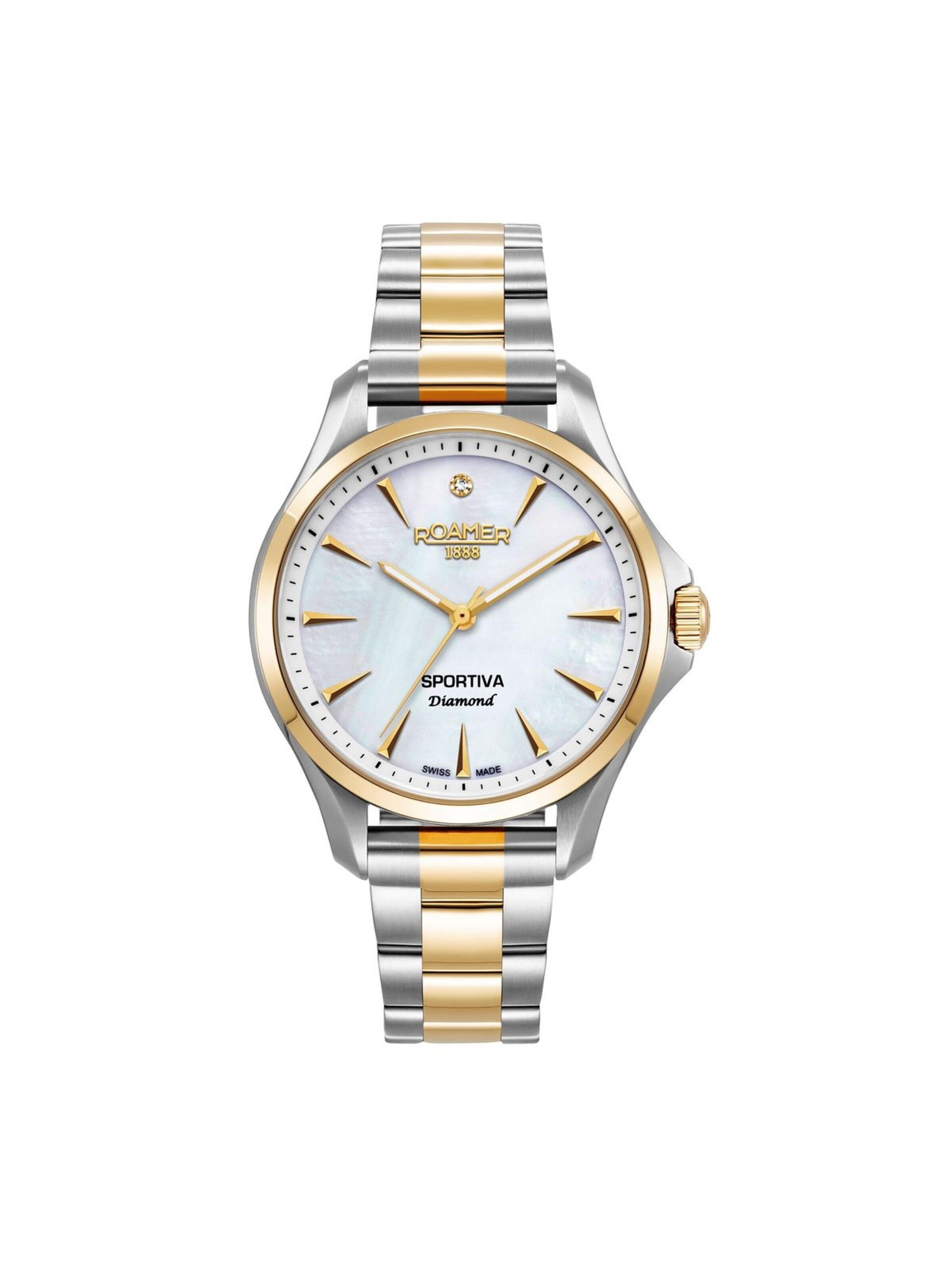 Montre à affichage analogique Roamer en blanc