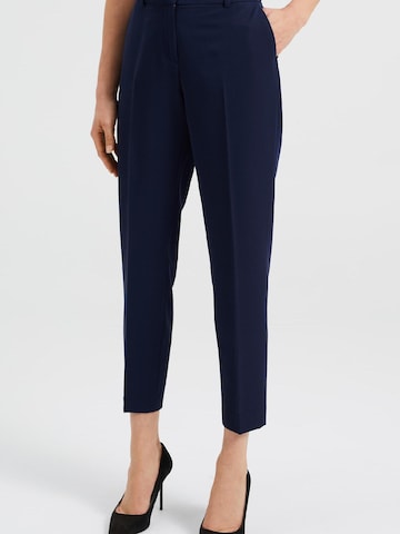WE Fashion Slim fit Trousers with creases in Blue: front