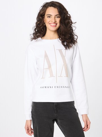 ARMANI EXCHANGE Sweatshirt in White: front