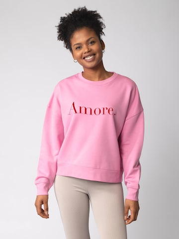 Watapparel Sweatshirt 'Amore ' in Pink: front