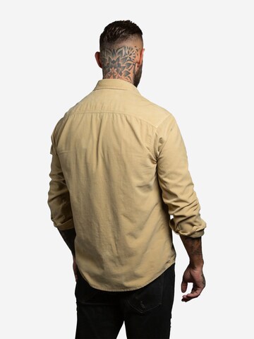 Coupe regular Chemise ' Dynasty Cord ' Checker en beige