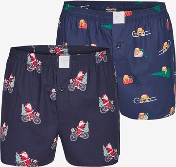 MG-1 Boxershorts ' X-Mas Motive ' in Blauw: voorkant