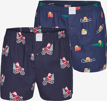 MG-1 Boxer shorts ' X-Mas Motive ' in Blue: front