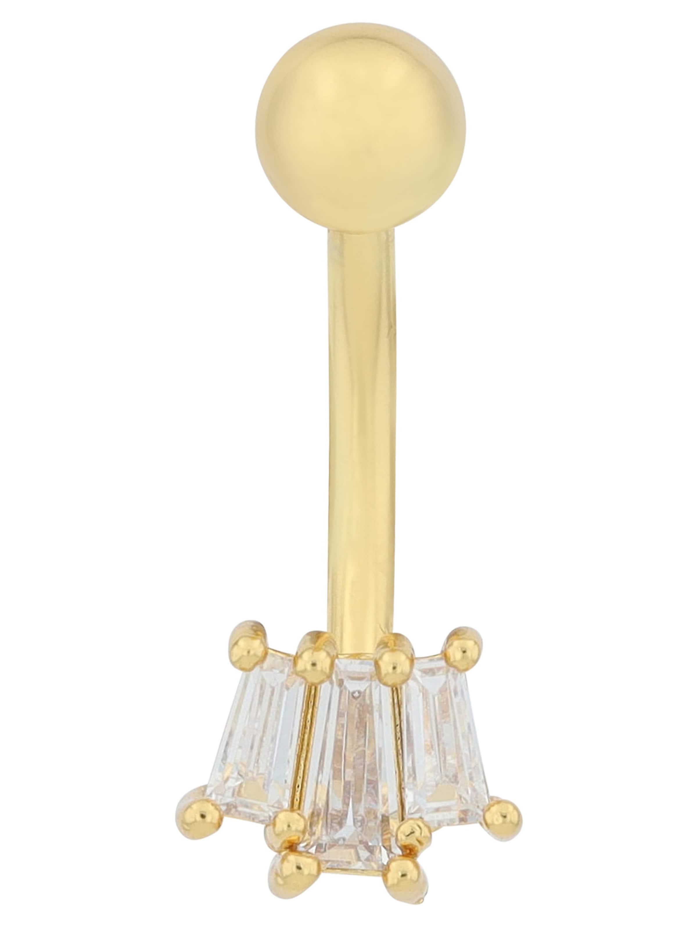 Akzent Piercings 'Zirkonia' in Gold: front