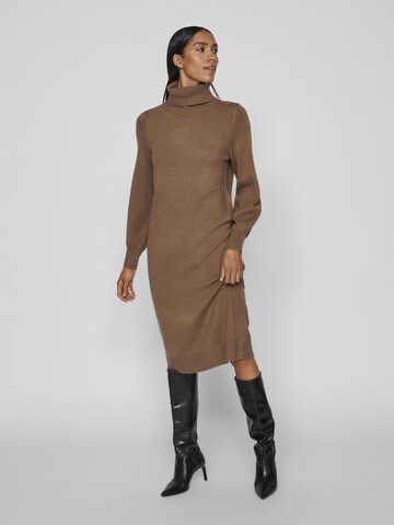 VILA Knitted dress 'Sara' in Brown: front