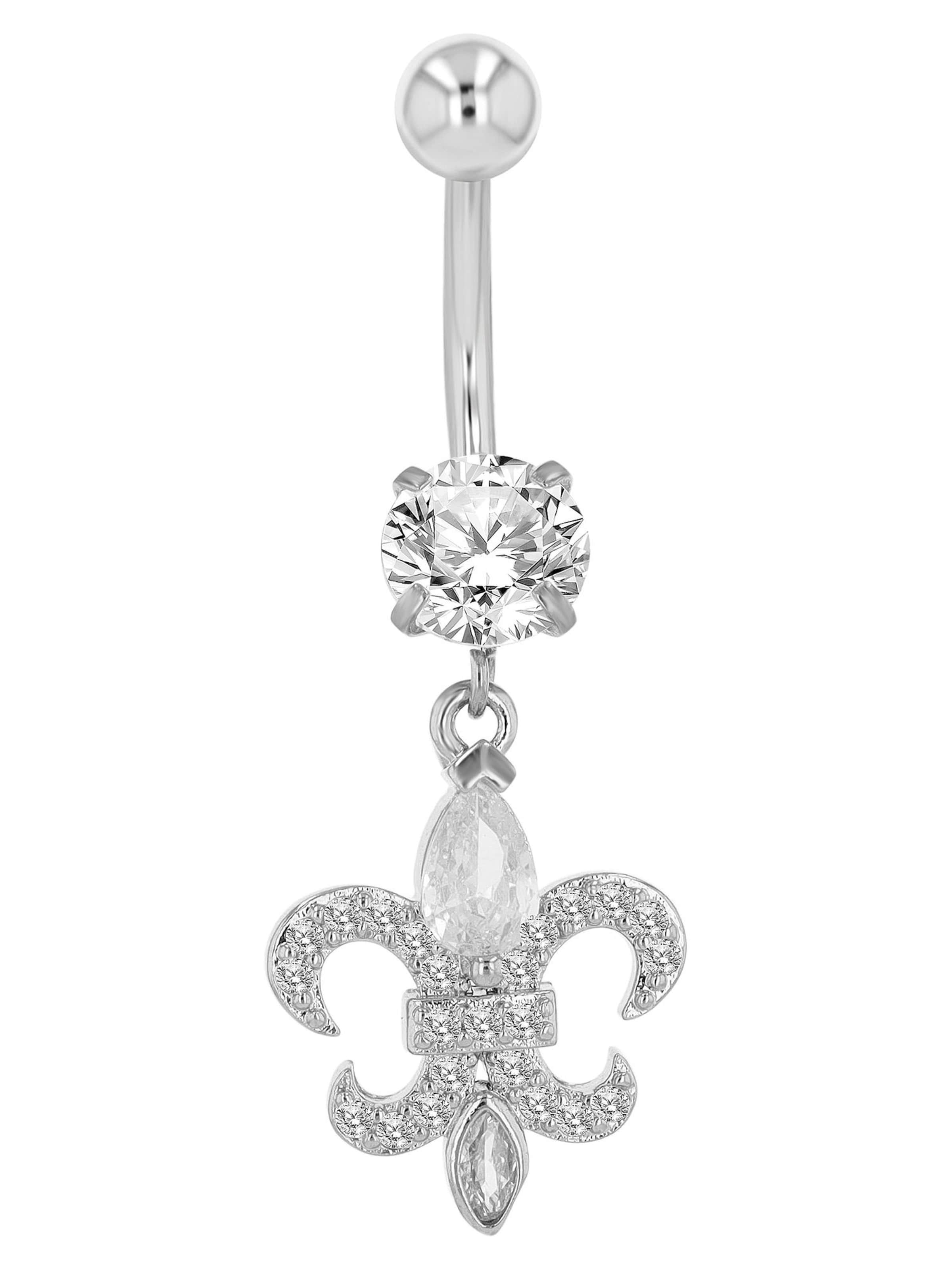 Akzent Piercings 'Lapras, silberfarbig, hautverträglich' in Silver: front