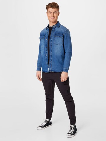 River Island - Tapered Pantalón cargo en negro