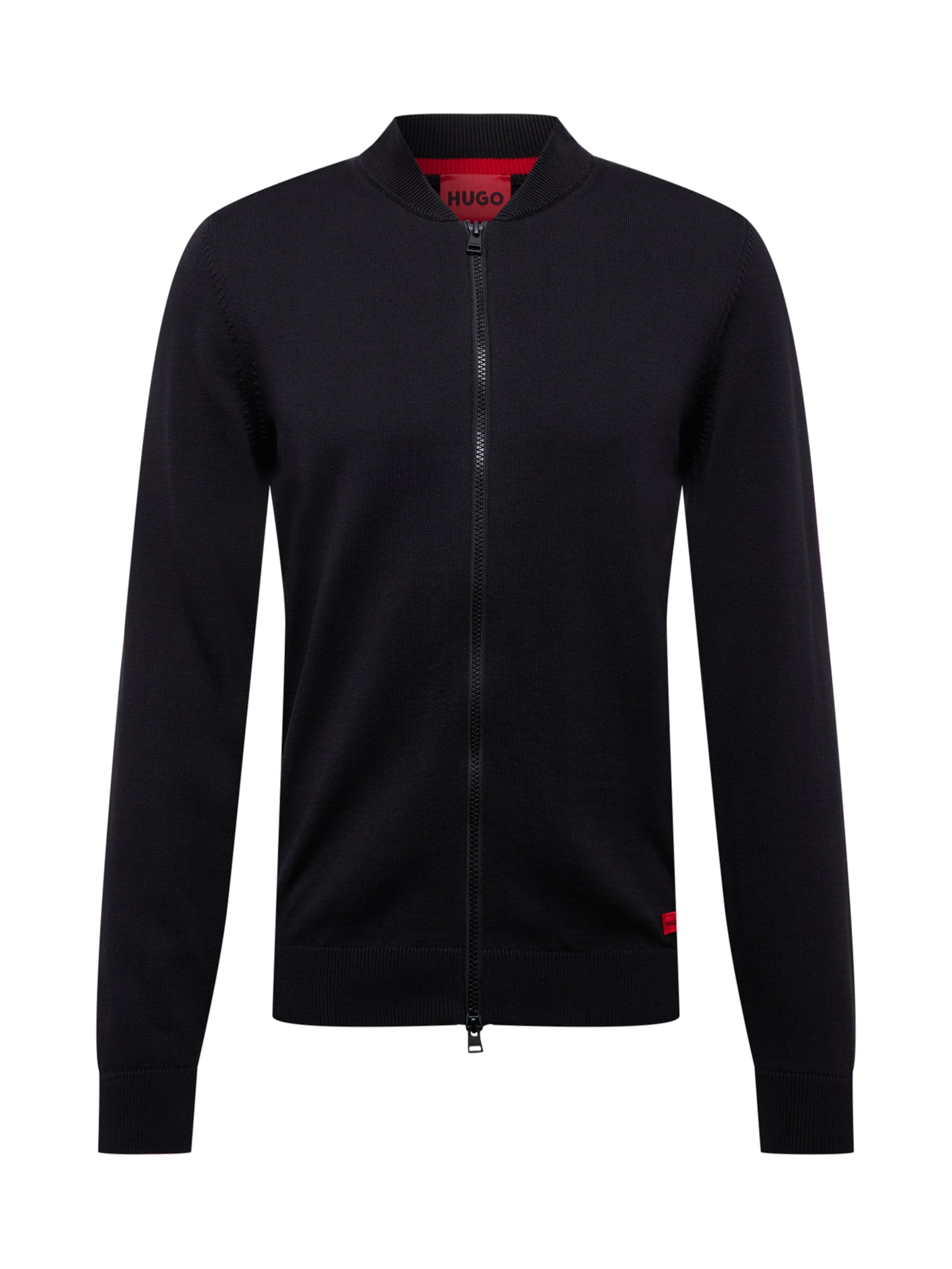 HUGO Knit cardigan in Black: front