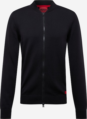 HUGO Red Knit cardigan in Black: front