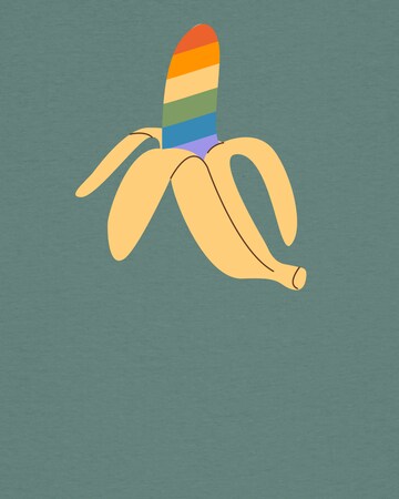 Maglietta ' Rainbow Banana ' di Watapparel in verde