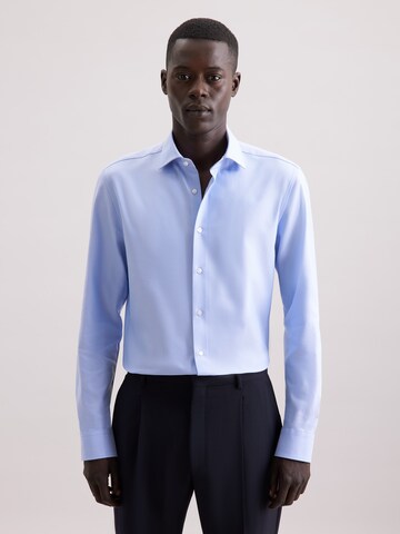 Coupe slim Chemise business 'Schwarze Rose' SEIDENSTICKER en bleu : devant