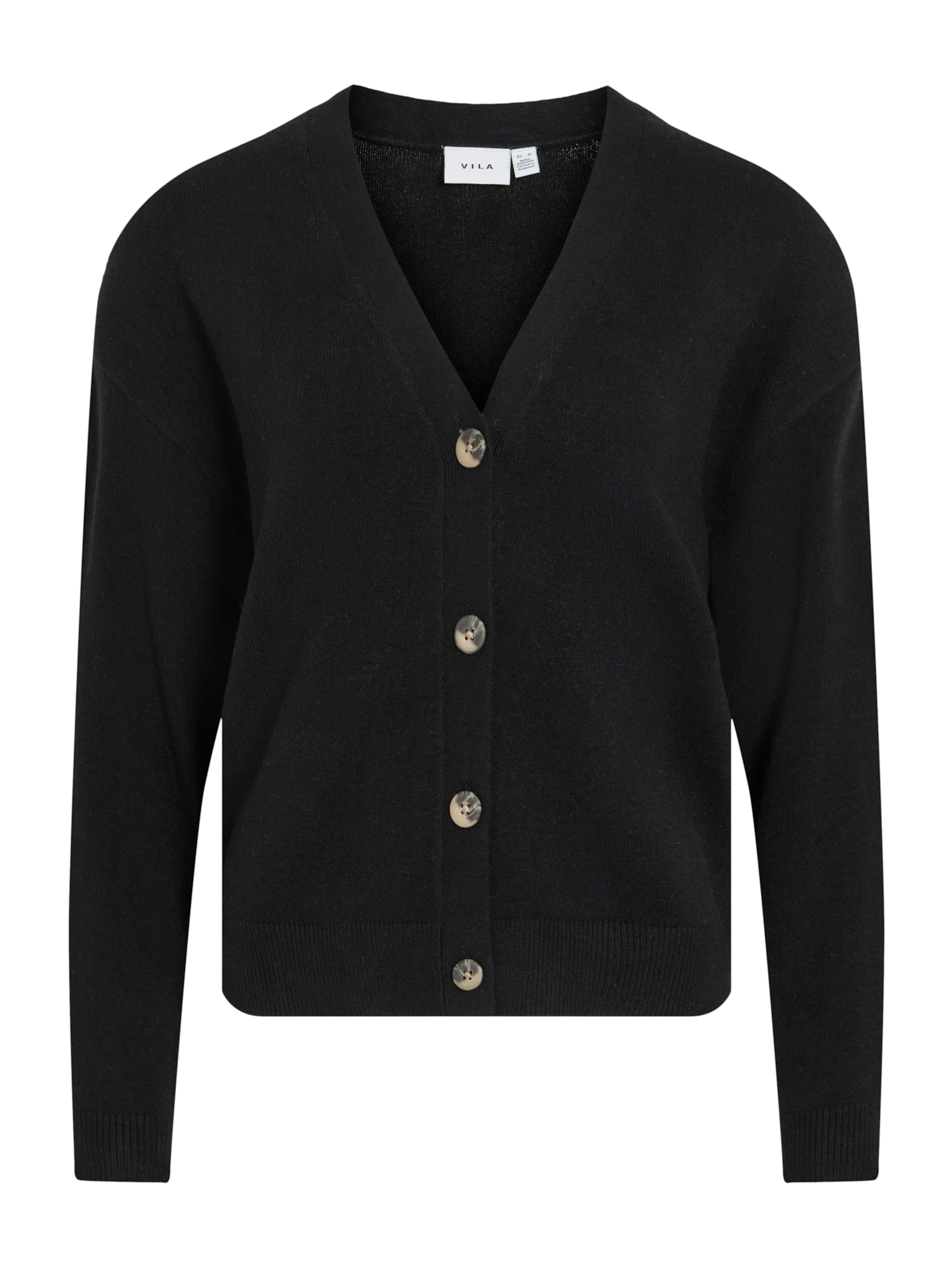 Cardigan 'VIRIL' VILA en noir : devant