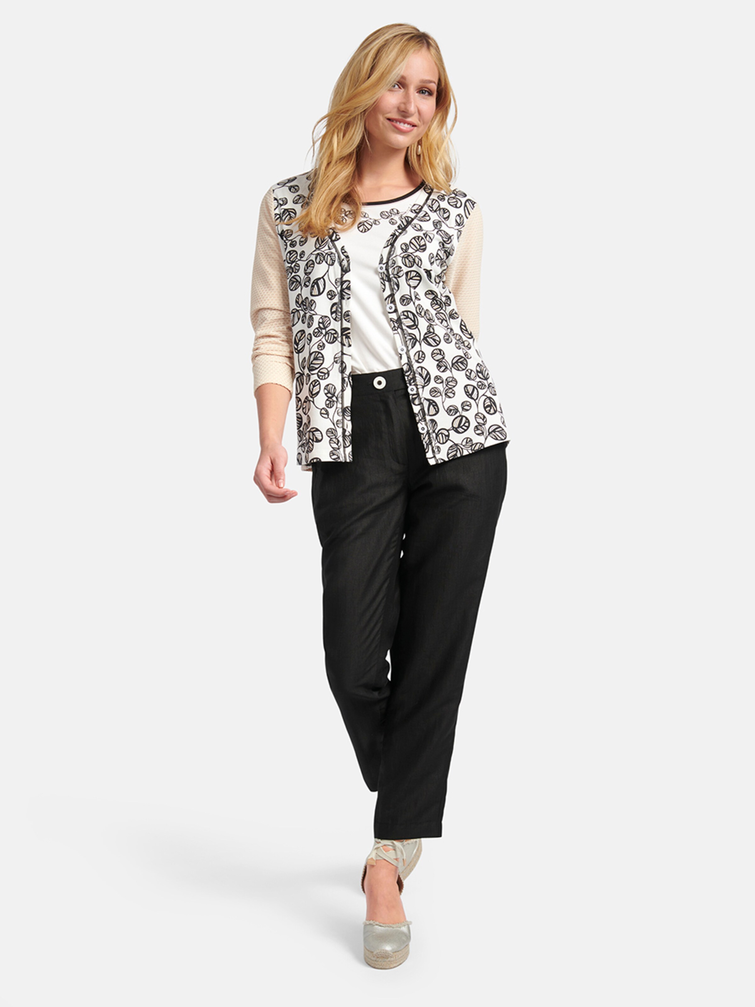Frauen Sweat Basler Sweatjacke in Beige, Weiß - XJ31118 Frauen Sweat Basler Sweatjacke in Beige, Weiß - XJ31118
