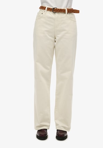 Superdry Loosefit Jeans in Wit: voorkant