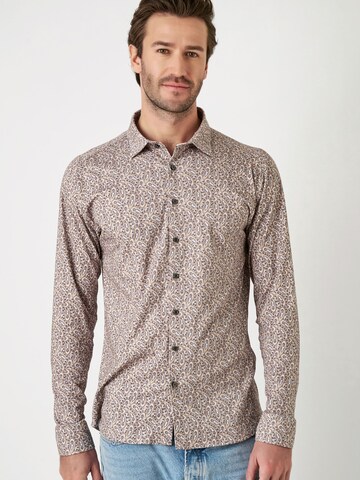Coupe slim Chemise DESOTO en beige : devant