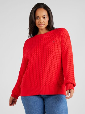 Tommy Hilfiger Curve Pullover in Rot: Vorderseite