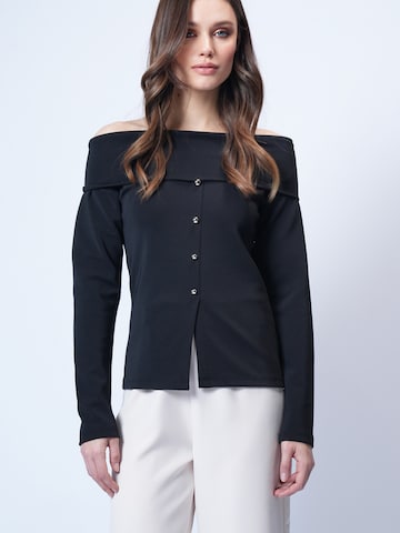 Trend Alaçatı Stili Μπλουζάκι σε μαύρο: μπροστά