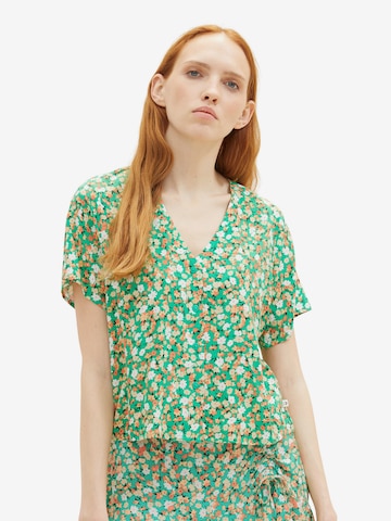 TOM TAILOR DENIM Blouse in Groen: voorkant