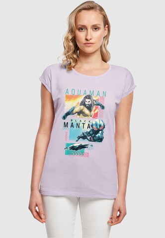 ABSOLUTE CULT Shirt 'Aquaman - Character Tiles' in Purple: front