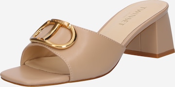 Twinset Mules in Beige: front