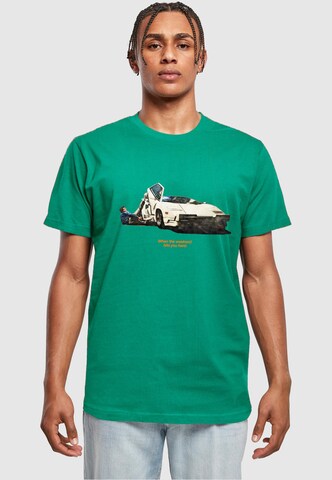 Mister Tee Shirt 'Weekend Wolf' in Green: front