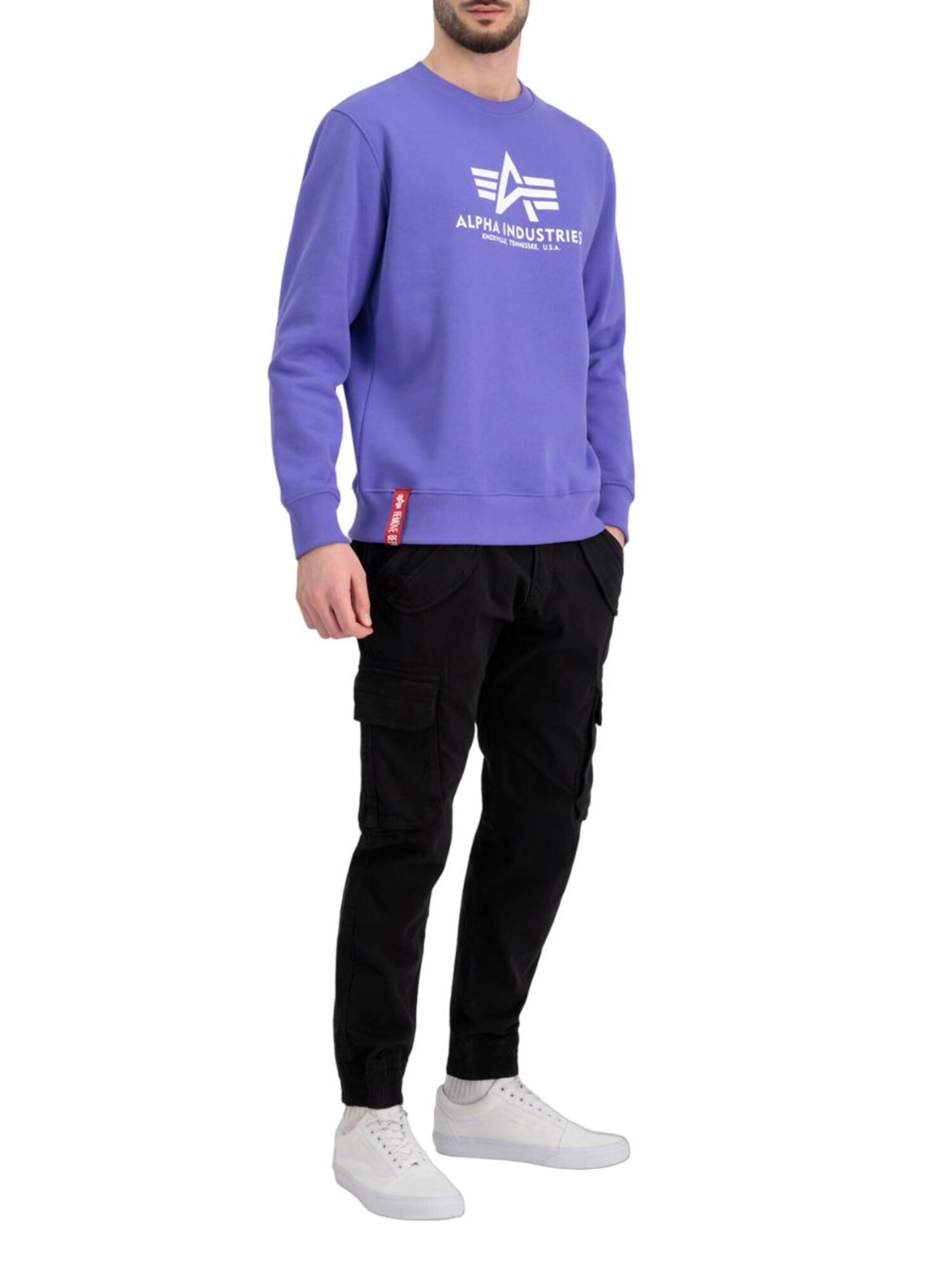 ALPHA INDUSTRIES Sweatshirt 'Basic Logo' in Purple