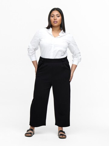 ONLY Carmakoma Loose fit Pleat-Front Pants 'Betty' in Black