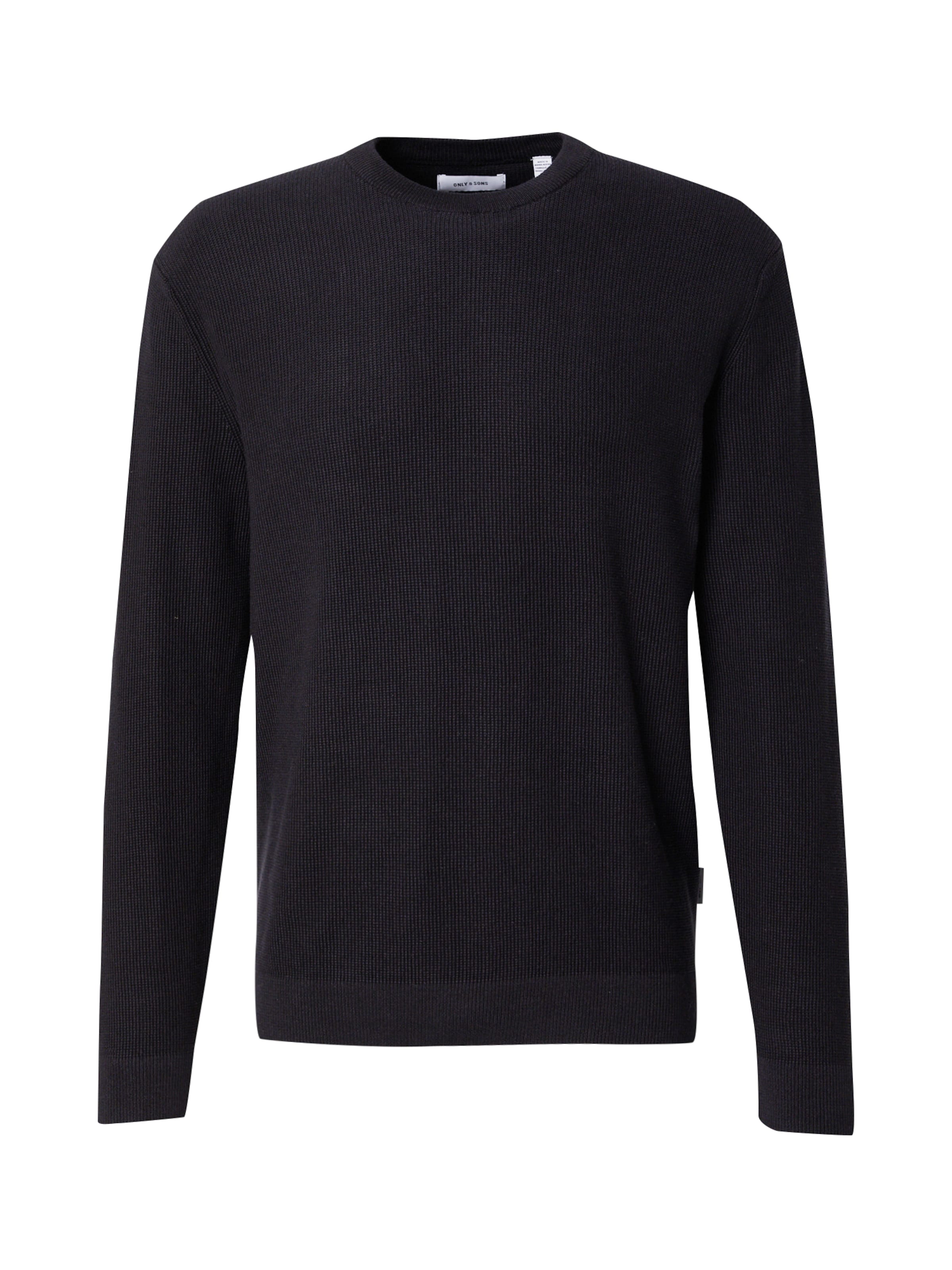 Only & Sons Πουλόβερ 'ONSTONY' σε μαύρο: μπροστά