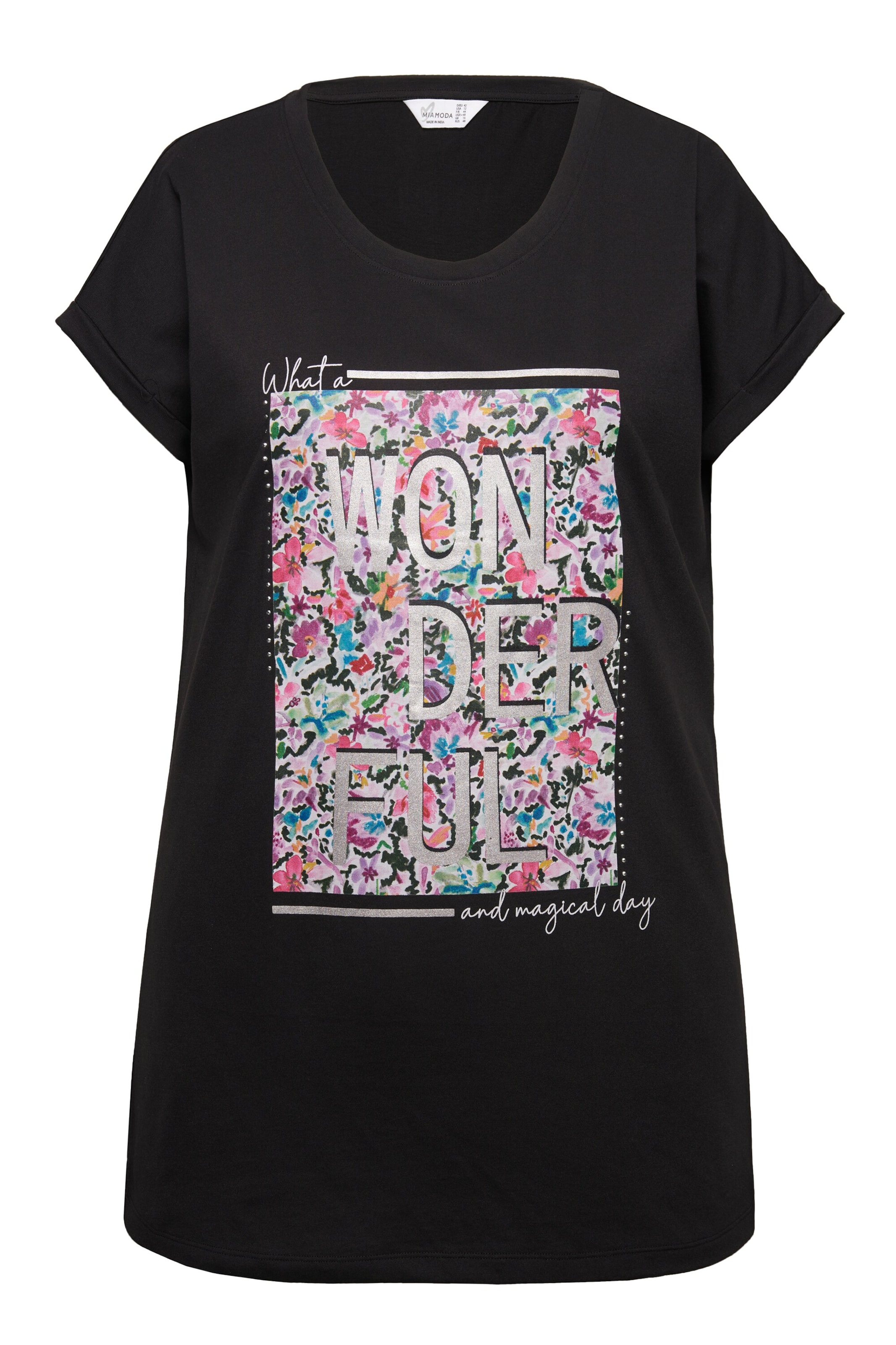 T-shirt MIAMODA en noir : devant