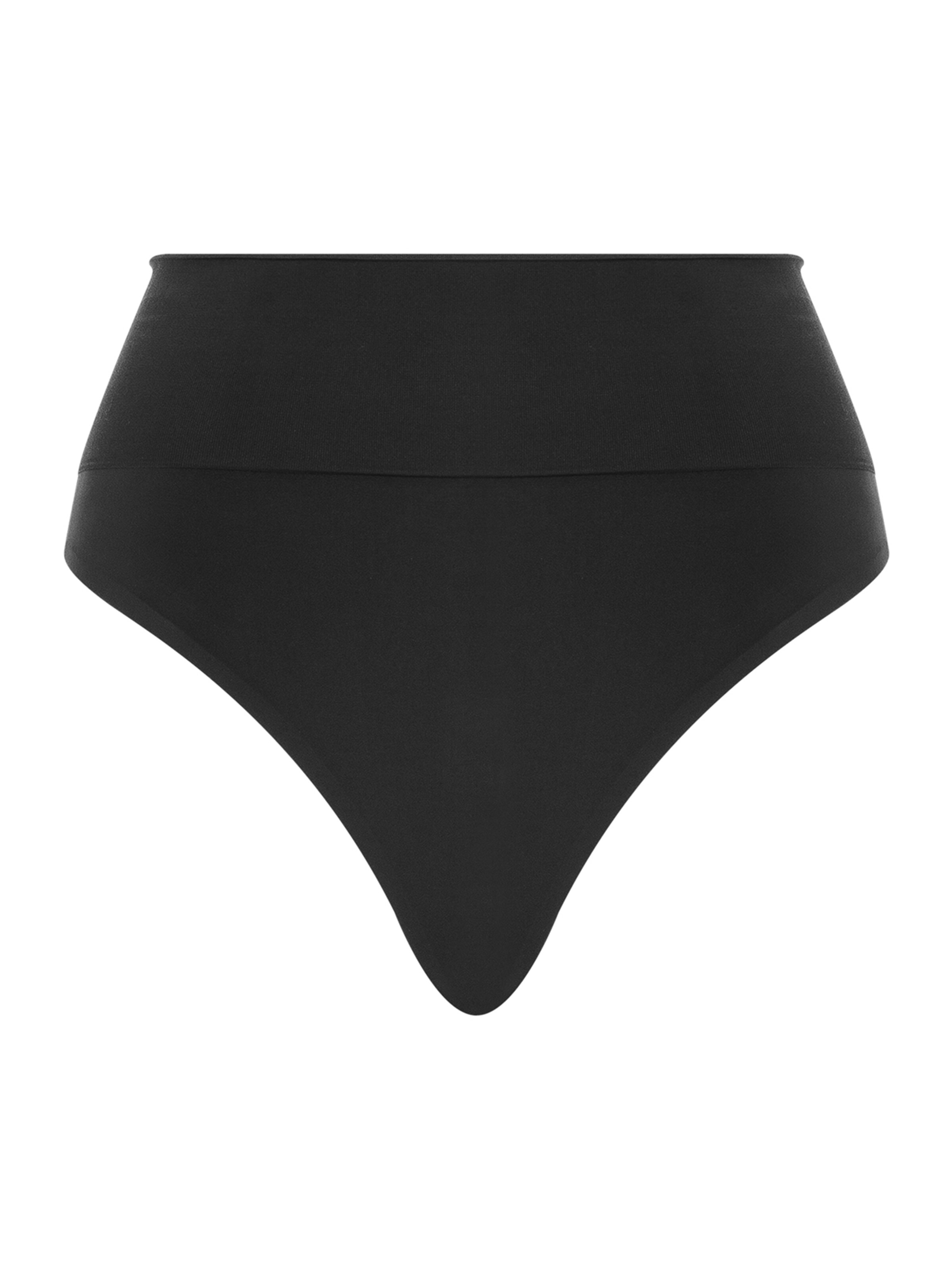 Wolford Tanga ' High Waist Thong ' in Schwarz: Vorderseite