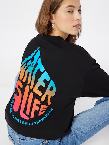 KnowledgeCotton Apparel Sweatshirt 'WATERAID' in Black