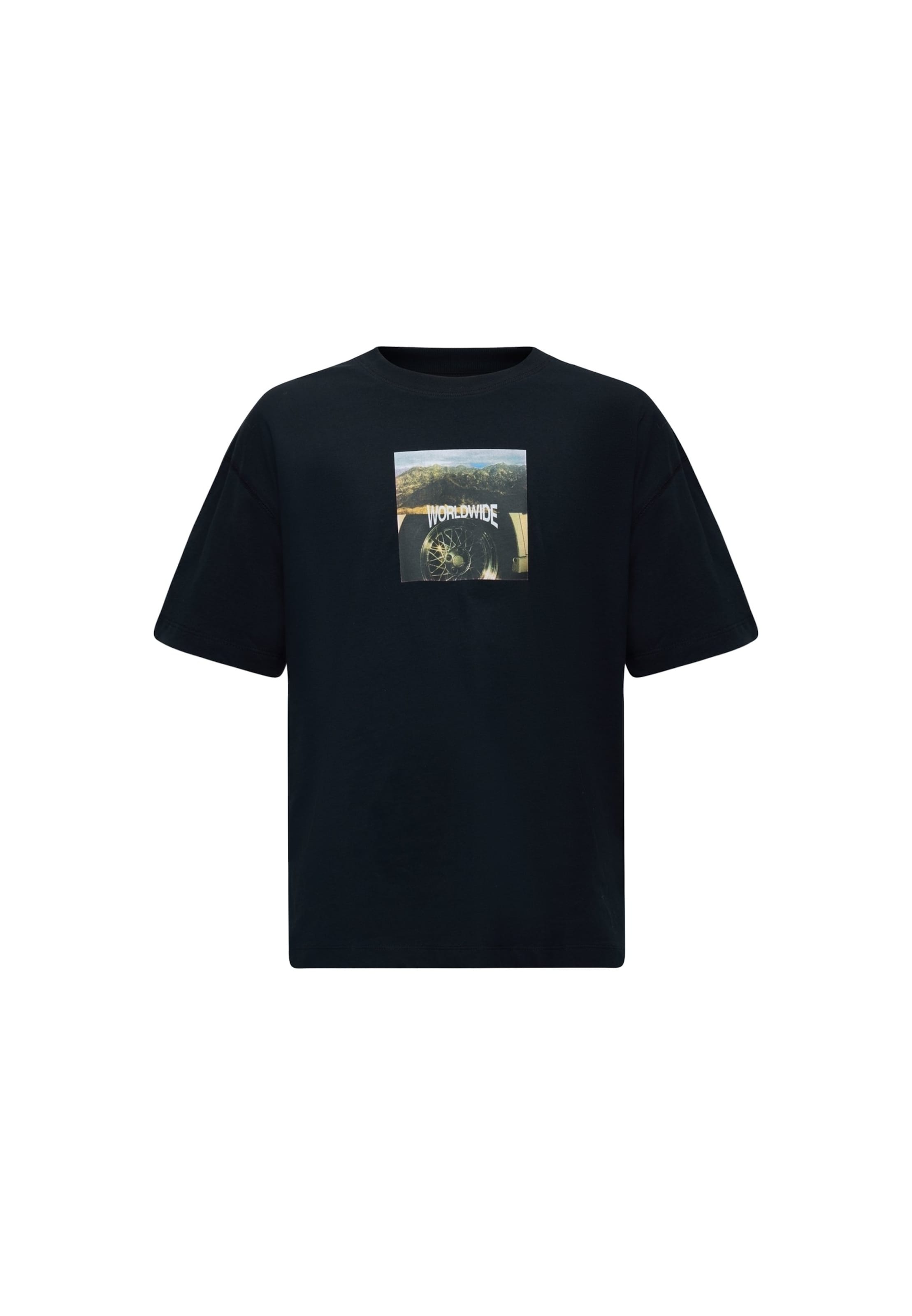 Maglietta 'JCOECHO' di JACK & JONES in nero: frontale