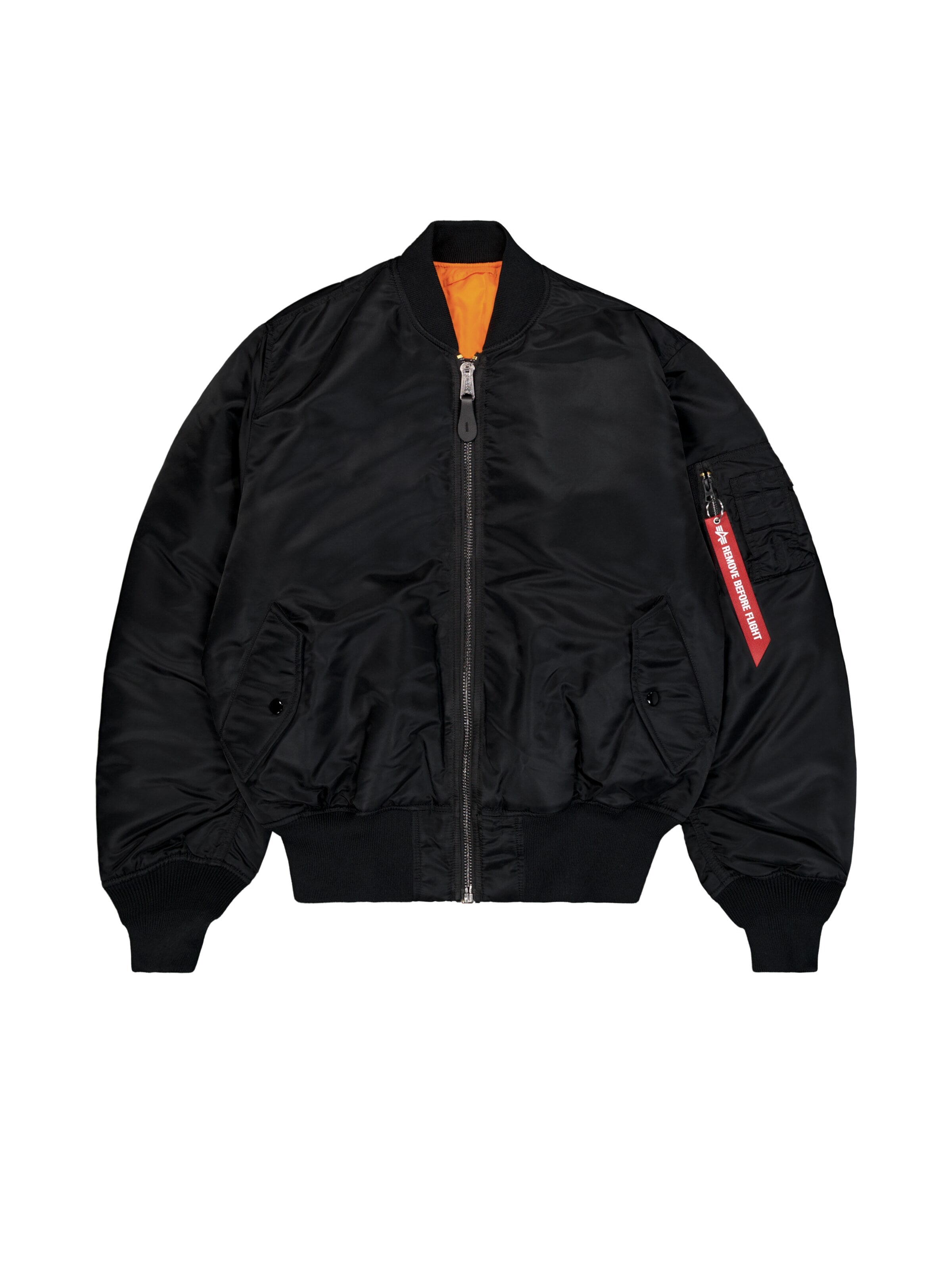 ALPHA INDUSTRIES Prechodná bunda 'MA-1 Heritage' - Čierna: predná strana