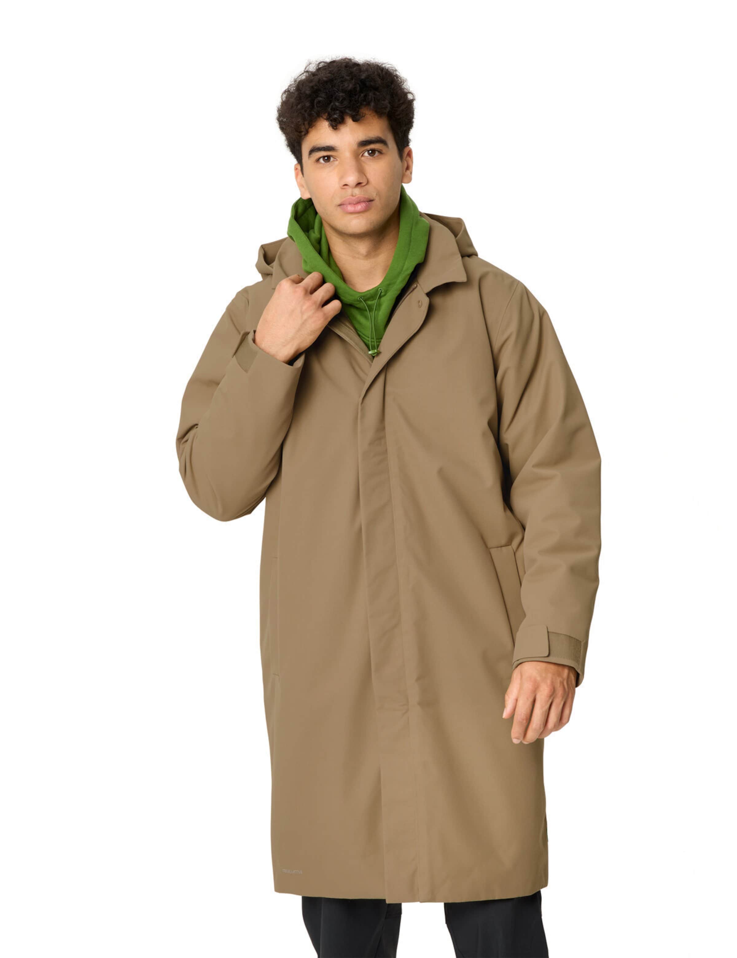 VAUDE Outdoormantel 'Coreway' in Bruin: voorkant