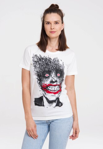 LOGOSHIRT T-Shirt 'Batman - Joker Bats' in Weiß: predná strana