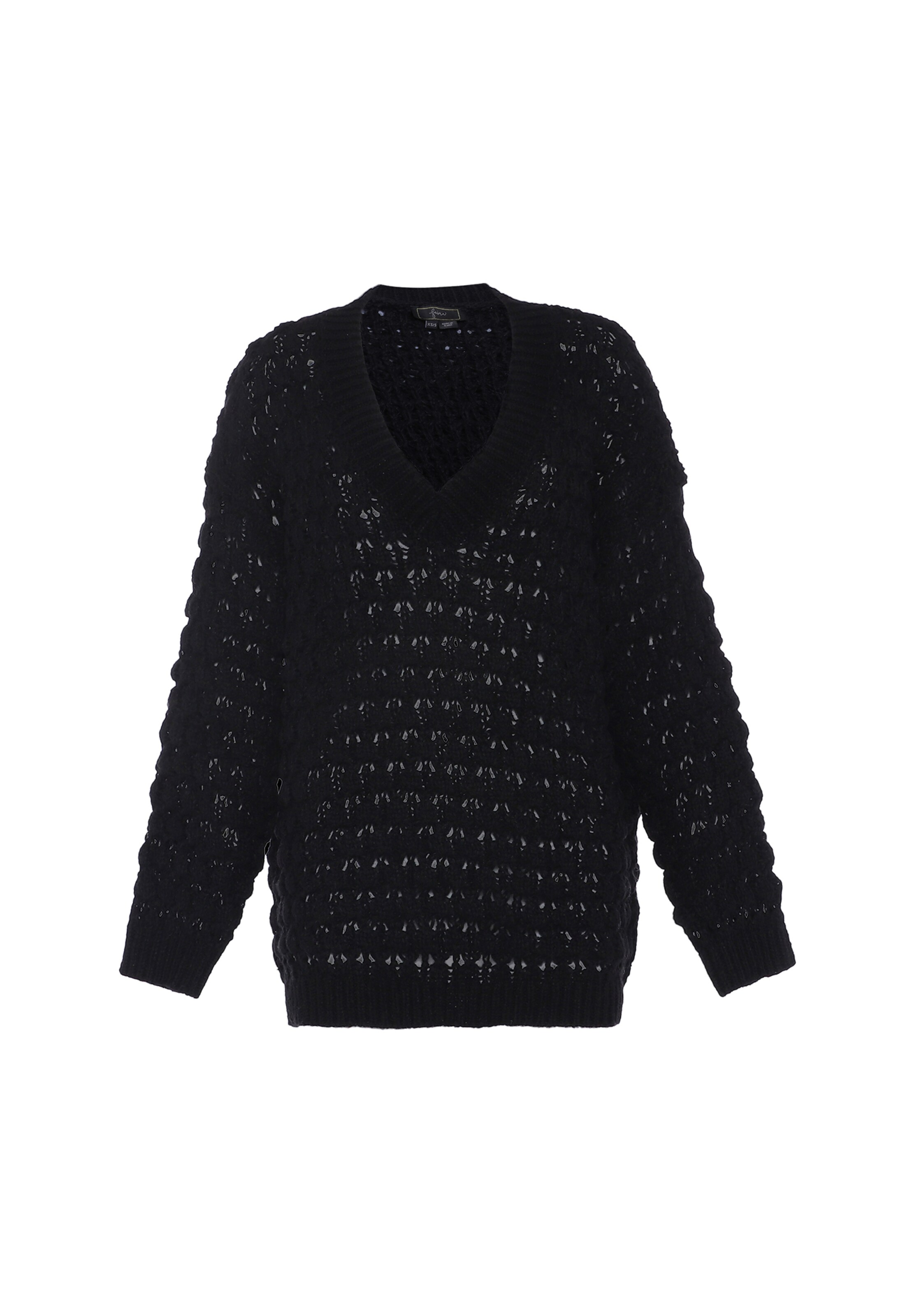 faina Πουλόβερ σε μαύρο: μπροστά