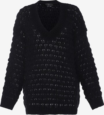 Pullover di faina in nero: frontale