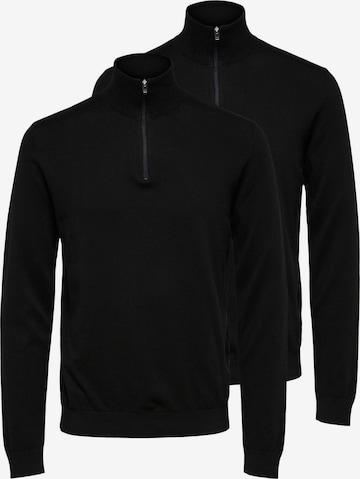 SELECTED Pullover 'Berg' in Schwarz: Vorderseite