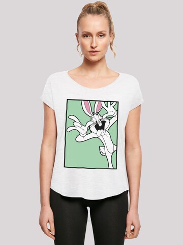 F4NT4STIC Shirt 'Looney Tunes Bugs Bunny Funny Face' in White: front