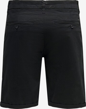 Regular Pantalon chino 'PETER' Only & Sons en noir