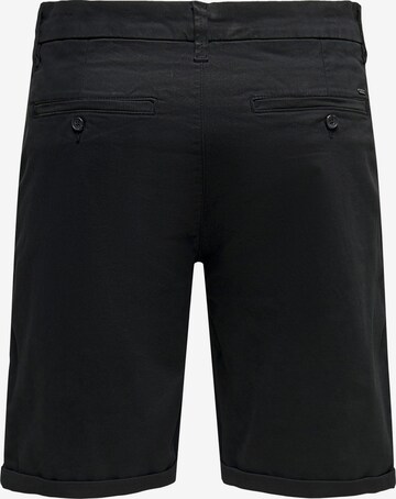 Only & Sons Regular Chino Pants 'PETER' in Black