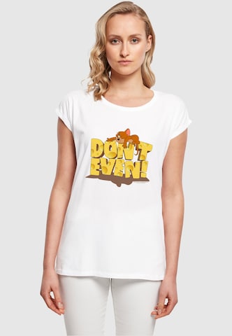 ABSOLUTE CULT Shirt 'Tom And Jerry - Don't Even' in White: front