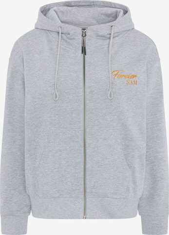 UNCLE SAM Zip-Up Hoodie in Grey: front